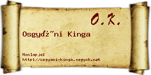 Osgyáni Kinga névjegykártya